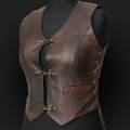 Leather Vest mO5 k brown 
